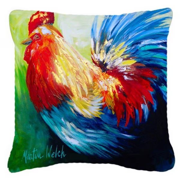 Rooster Chief Big Feathers Canvas Fabric Decorative Pillow, Carolines Treasures, Mfr#: CA76122